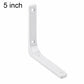 White L-shaped wall shelf brace, 5 inch, 4 mounting holes