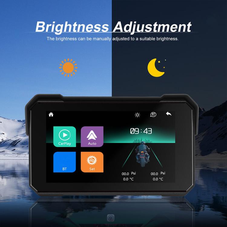 5 inch Motorcycle Wireless CarPlay and Android Auto Display Screen Navigator, Standard, with Tire Pressure Sensor