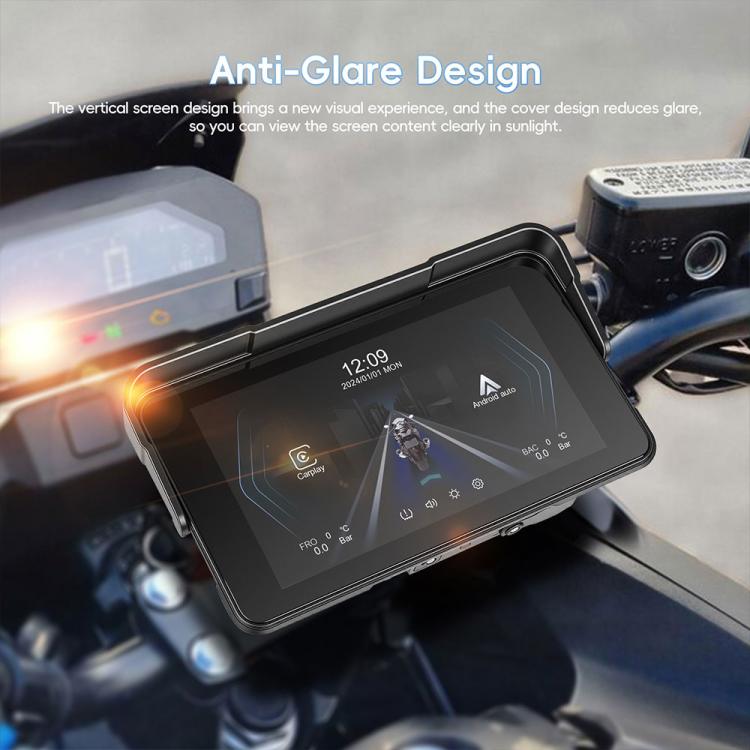 5 inch Landscape-oriented Motorcycle Wireless CarPlay and Android Auto Display Screen Navigator, Standard, with Tire Pressure Sensor