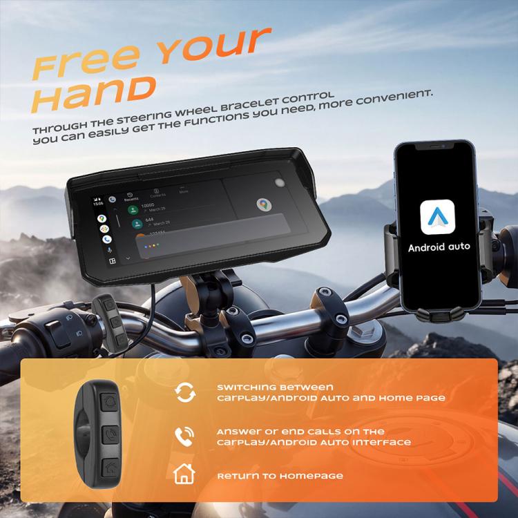 6.86 inch Motorcycle Wireless CarPlay and Android Auto Display Screen Navigator, Standard, with Tire Pressure Sensor