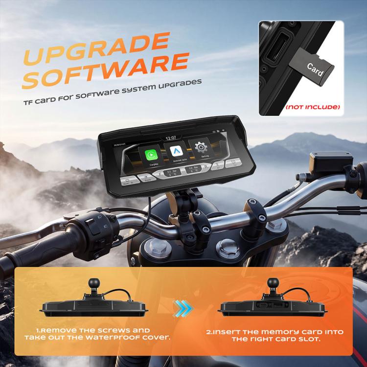 6.86 inch Motorcycle Wireless CarPlay and Android Auto Display Screen Navigator, Standard, with Tire Pressure Sensor