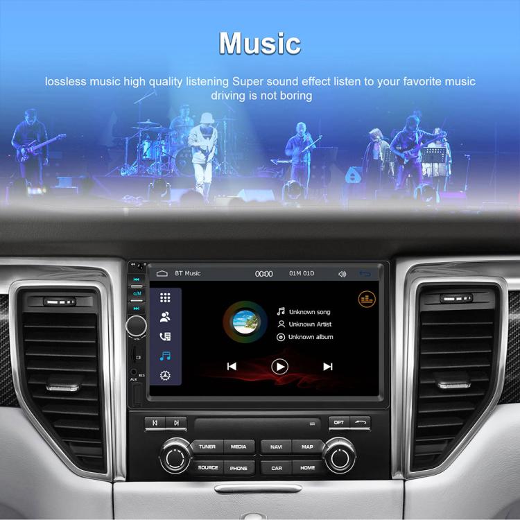 7 inch Car HD Touchable Screen Wireless Carplay Dual Spindle MP5 Player, Standard, Standard+Reversing Camera