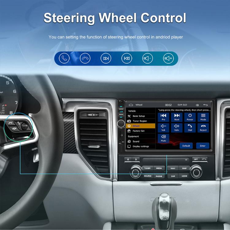 7 inch Car HD Touchable Screen Wireless Carplay Dual Spindle MP5 Player, Standard, Standard+Reversing Camera