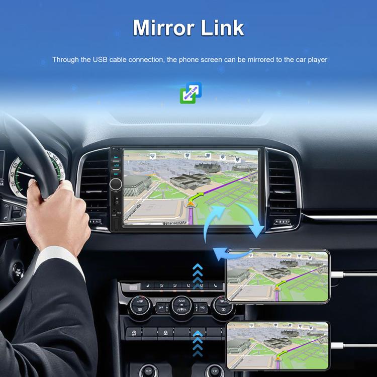 7 inch Car HD Touchable Screen Wireless Carplay Dual Spindle MP5 Player, Standard, Standard+Reversing Camera