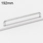 192mm aluminum cabinet pull handle in silver, curved U-shape with rounded ends