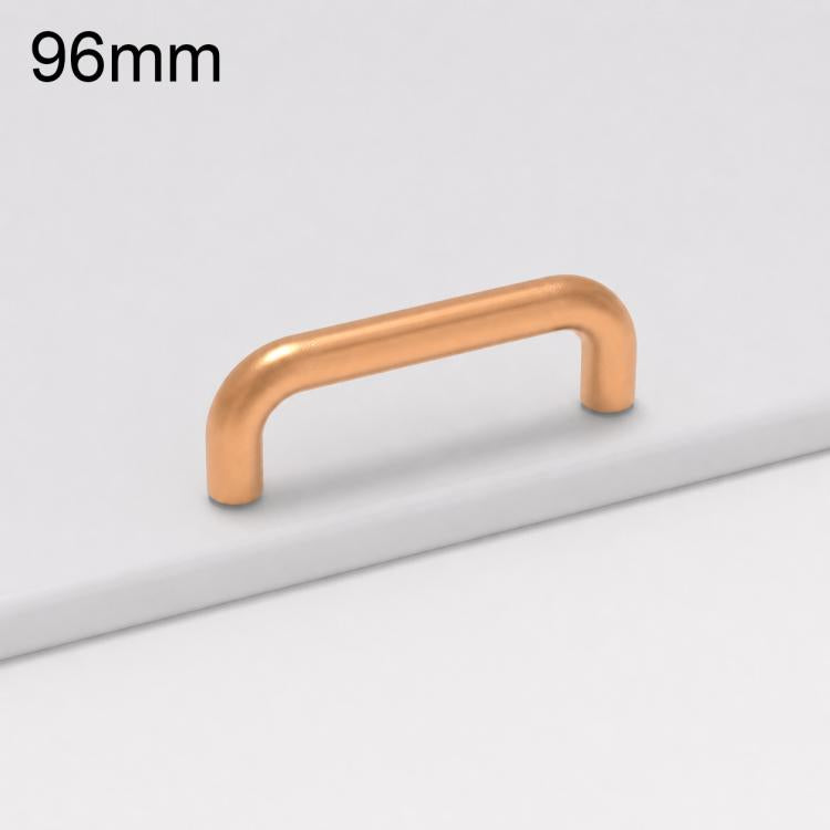 Aluminum cabinet pull handle, 96mm, gold tone U-shaped bar