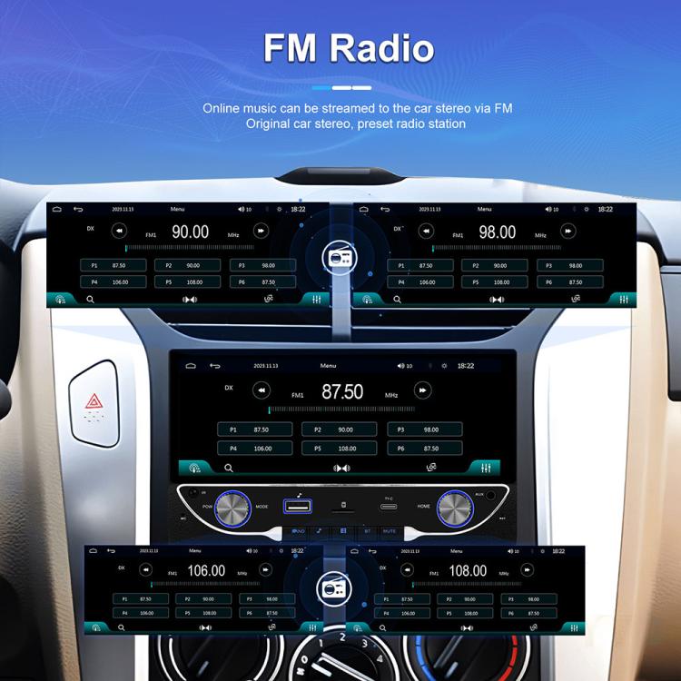 6.86 inch Car Wireless Carplay Dual Spindle MP5 Player, Standard, Standard+Reversing Camera