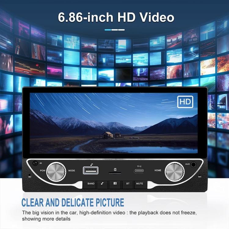 6.86 inch Car Wireless Carplay Dual Spindle MP5 Player, Standard, Standard+Reversing Camera