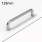 Stainless steel cabinet door pull handle, 128mm U-shaped bar.