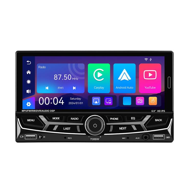 6.9 inch Car Wireless Carplay Dual Spindle MP5 Player, Standard, Standard+Reversing Camera