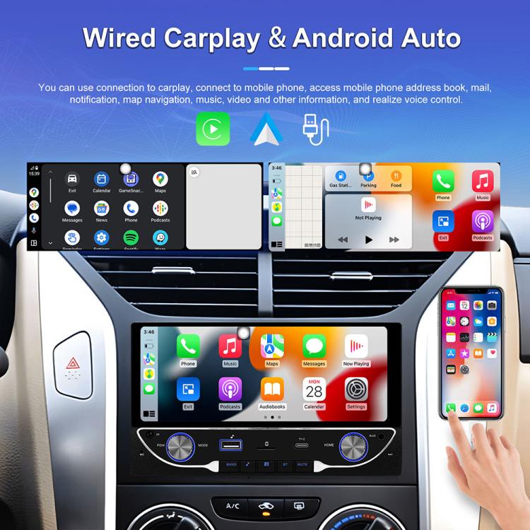 6.9 inch Car Wireless Carplay Dual Spindle MP5 Player, Standard, Standard+Reversing Camera
