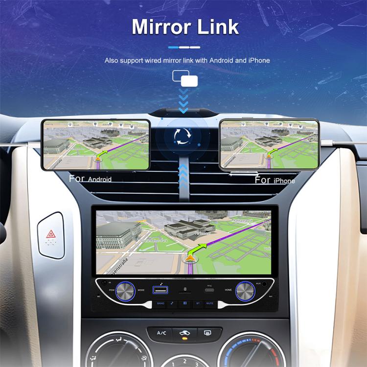 6.9 inch Car Wireless Carplay Dual Spindle MP5 Player, Standard, Standard+Reversing Camera