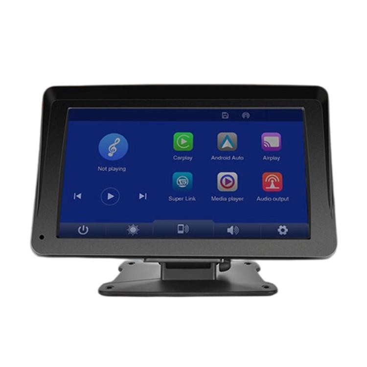 7-inch portable car navigation touchscreen on desktop-style stand, black frame
