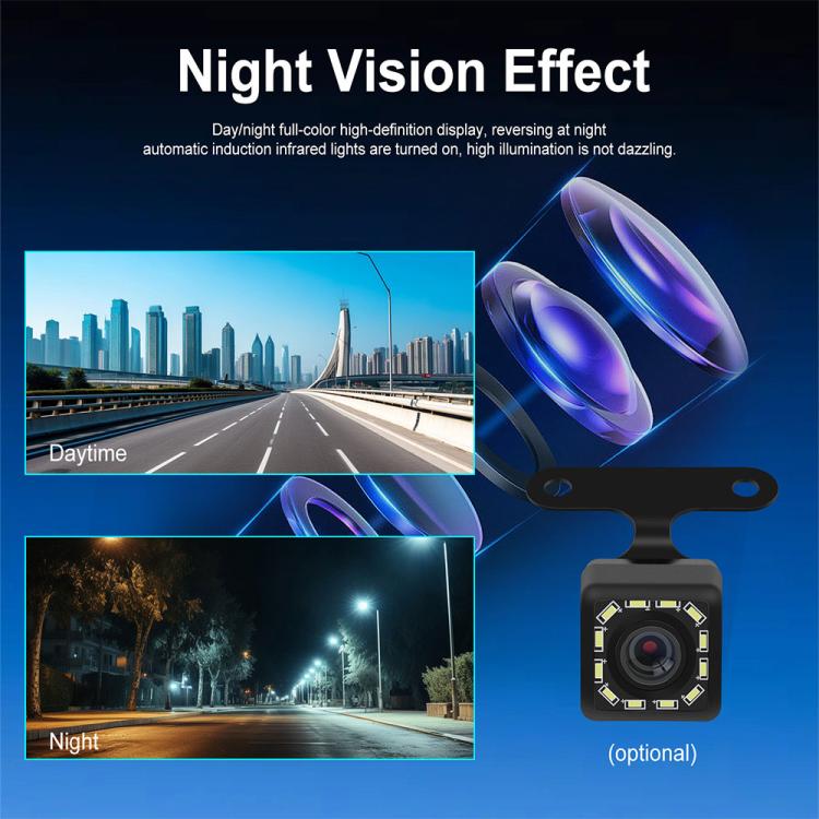 Car rear-view screen with night-vision effect and small camera module (optional)