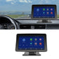 Car touchscreen monitor with app menu screen and gray base stand
