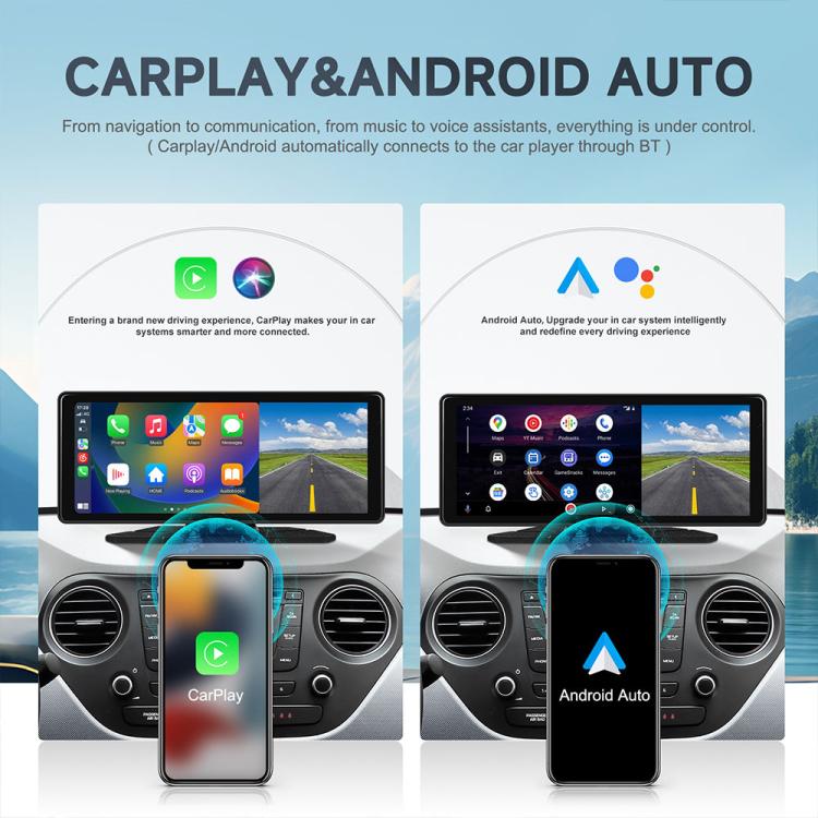 8.1-inch car navigation screen showing CarPlay and Android Auto phone mirroring