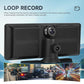 Portable car navigation screen with attached rear camera module, black