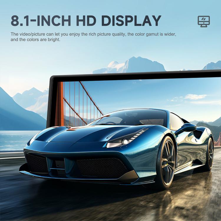 8.1 inch 2K Center CarPlay Auto Car Portable Navigation Screen, Standard, Standard+Reversing Camera