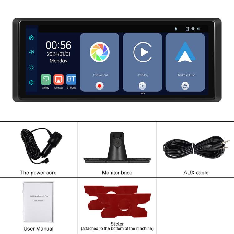 8.1 inch 2K Center CarPlay Auto Car Portable Navigation Screen, Standard, Standard+Reversing Camera