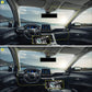 Car interior with highlighted mounting area for dash screen connection and cable