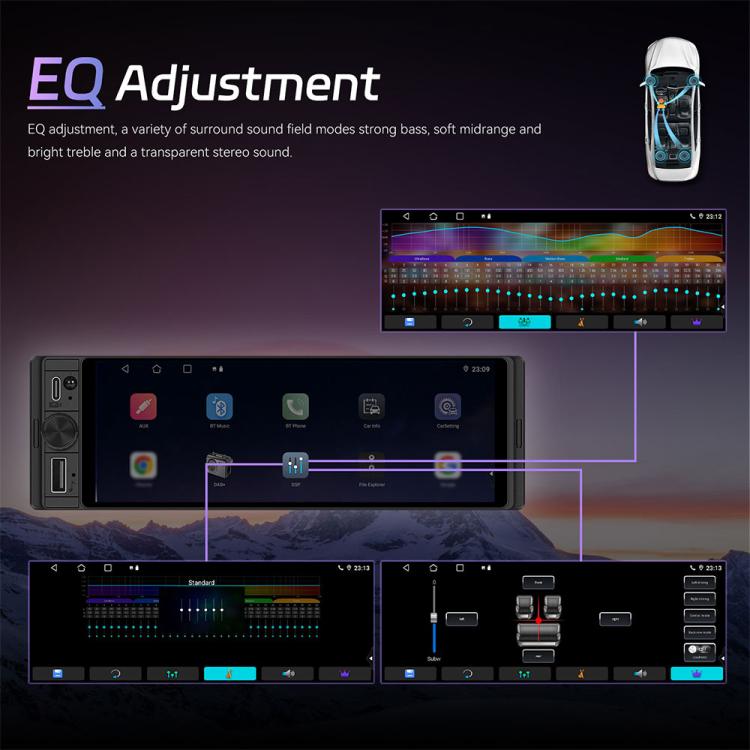 Universal 6.28 inch Single-DIN Car Center Console Display with CarPlay & Android Auto Function, Standard, with AHD Camera + Microphone