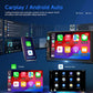 7-inch Dual-DIN car MP5 player showing CarPlay and Android Auto app interfaces
