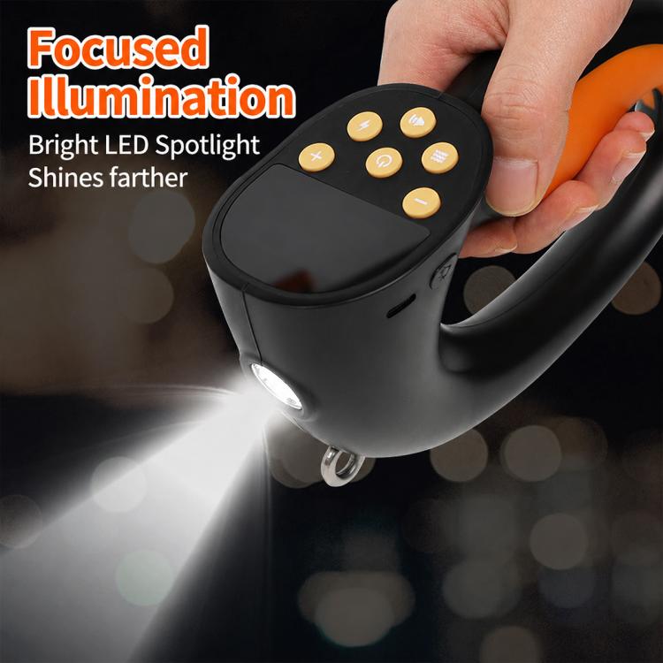 Smart anti-tug remote controller with built-in LED spotlight and orange grip
