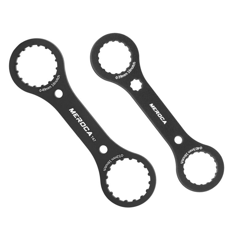 MEROCA black hollow crankset removal spanner wrench set, two dual-end tools