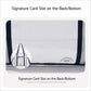 White and navy tennis sports bag showing back/bottom signature card slot area