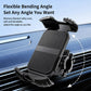 Smartphone in a magnetic car phone holder with vent clip and textured grip arm.