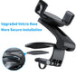 Car dashboard rail phone holder with curved arm and secure base pads for attachment
