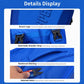 Blue hard-shell racket backpack with reinforced stitching, zipper pocket, detachable strap