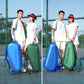 Three tennis racket backpacks in blue, green, and dark colors with shoulder straps