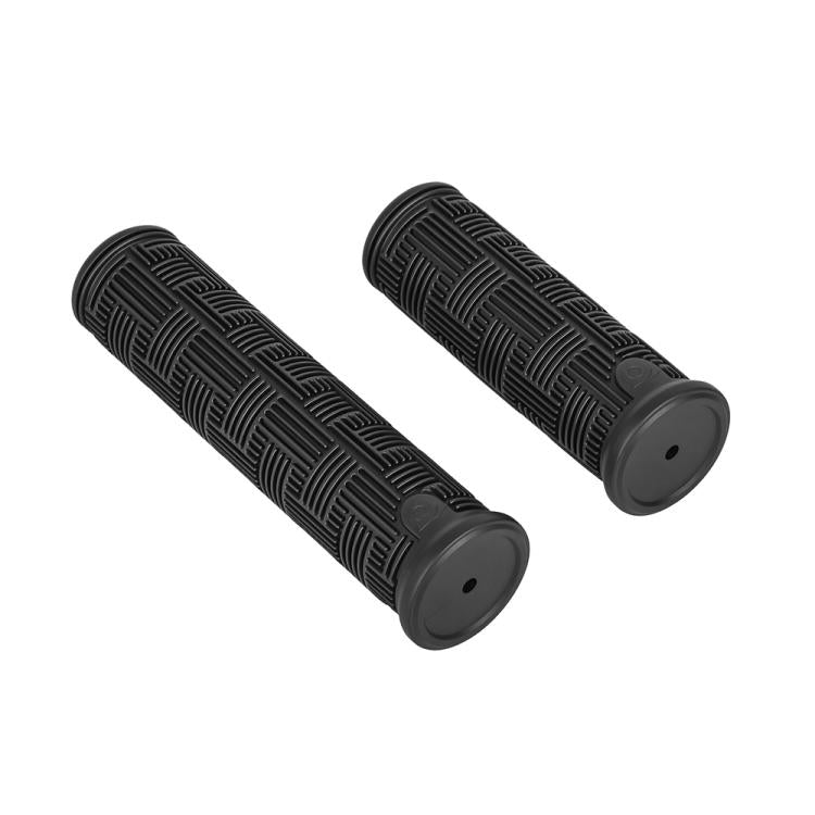 Black silicone handlebar protective covers with end caps, textured tread grip, pair