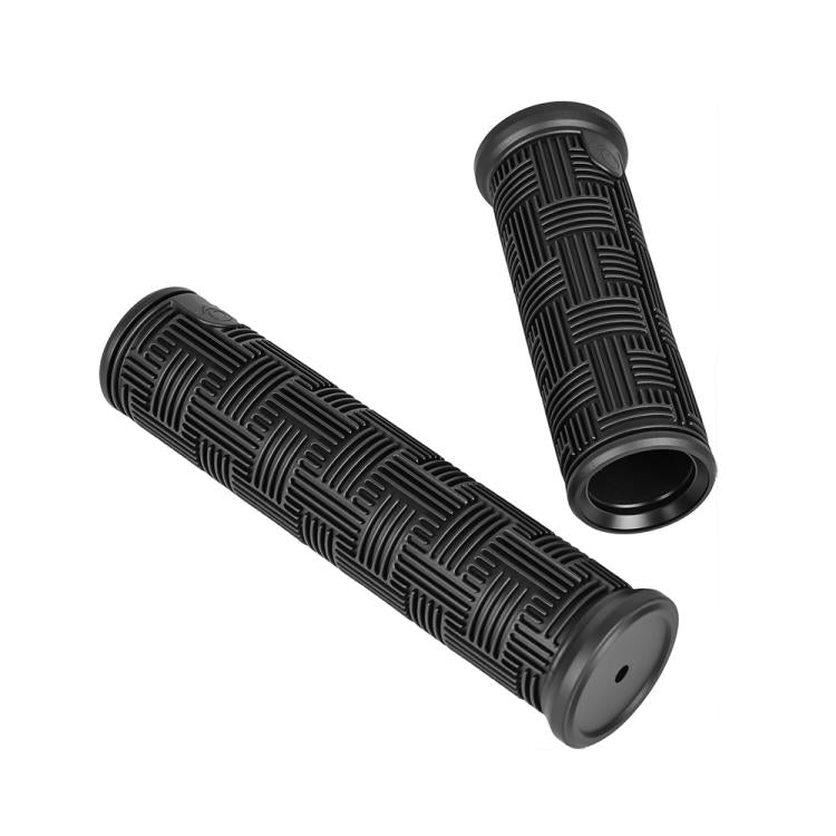 Black silicone scooter handlebar protective covers with ribbed grip texture, pair