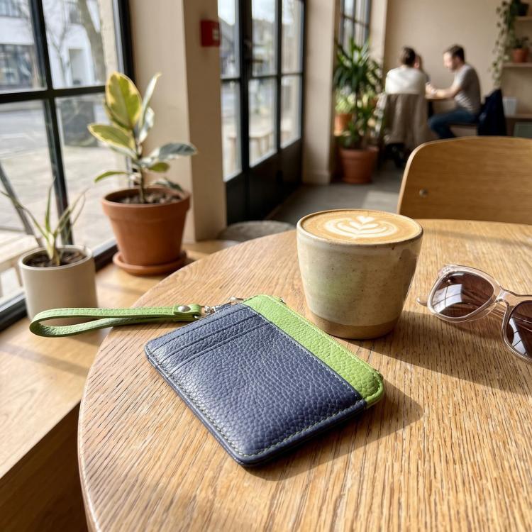 Square Leather Card Holder Luggage Tag with Lanyard
