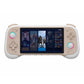 Beige handheld game console with 5.5-inch screen and glowing joystick rings