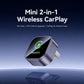 Yesido mini 2-in-1 CarPlay car adapter with plug prongs, dark gray housing