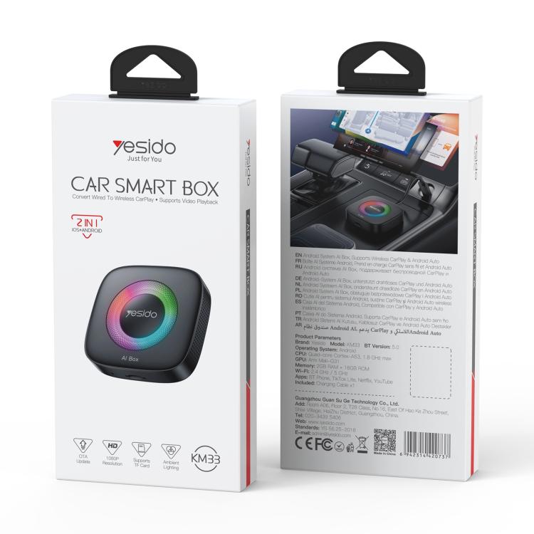 Yesido Car smart box packaging with device image and product details