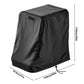 Black folding chair cover with size dimensions and tie cord