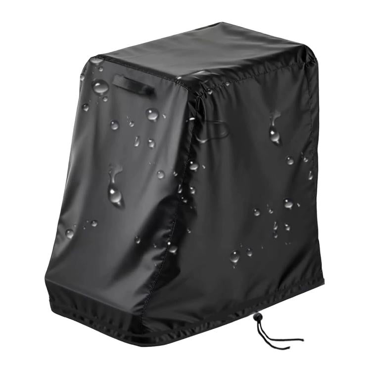 Black waterproof folding chair cover with water droplets on fabric