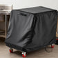 Black waterproof chair cover on caster wheels with handle panel