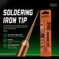 Soldering iron tip with bronze pointed end and slim metallic handle