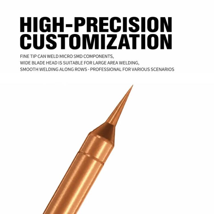 High-precision fine tip soldering iron with bronze conical point