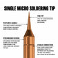 Single micro soldering tip with textured handle and pointed bronze tip