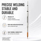 Soldering iron with precise bronze tip and slim silver-gray barrel