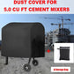 Cement mixer dust cover with matching storage bag, dark gray, fitted with straps