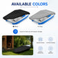 Black and gray pedal boat covers with elastic straps for waterproof storage