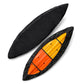 Black kayak cover set, oval protective wraps with tie straps (studio view)