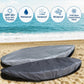 Gray kayak covers for storage, oval waterproof wraps with tie straps